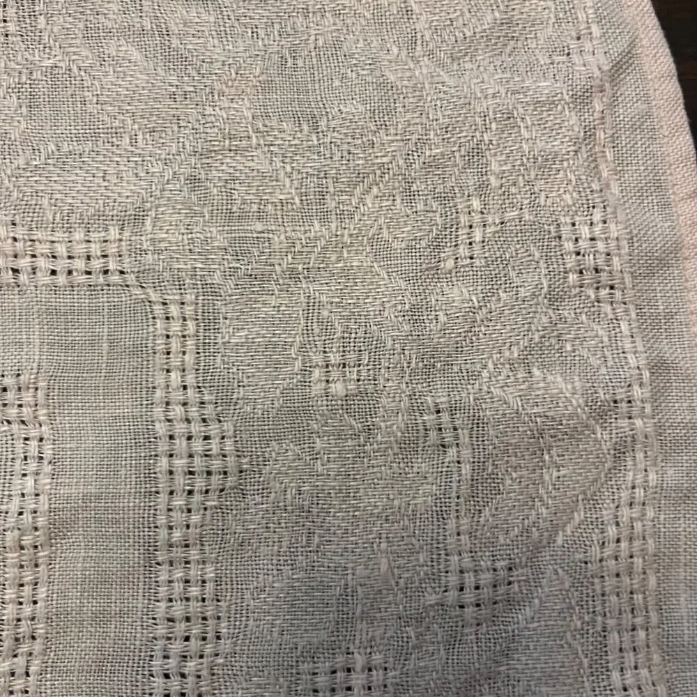Vintage Linen Cutwork Embroidered Placemats Set of 4 Dusty Pink Used 14x13